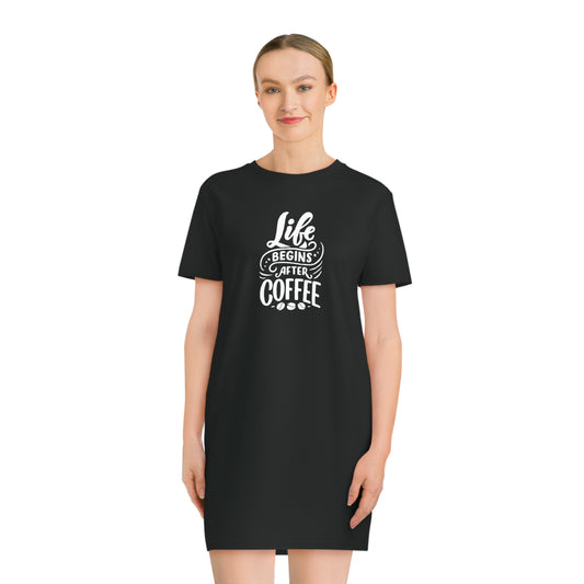 Life Begins After Coffee T-Shirt Dress